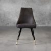 Norman Dining Chair in Charcoal Grey Fabric, Front
