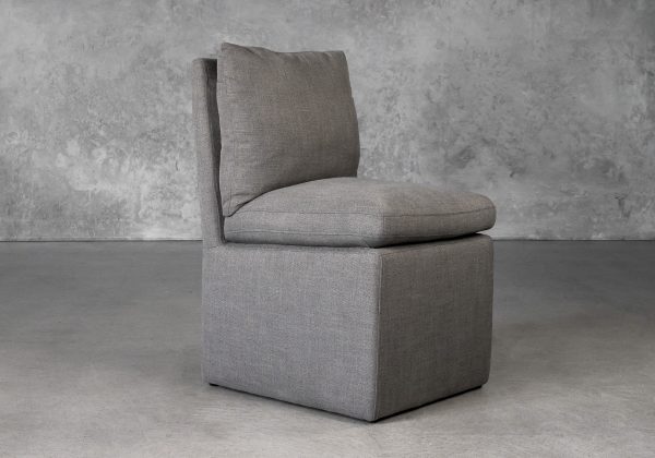 Prague Dining Chair in Smoke (B1222) Fabric, Angle Prague Dining Chair in Smoke (B1222) Fabric, Angle