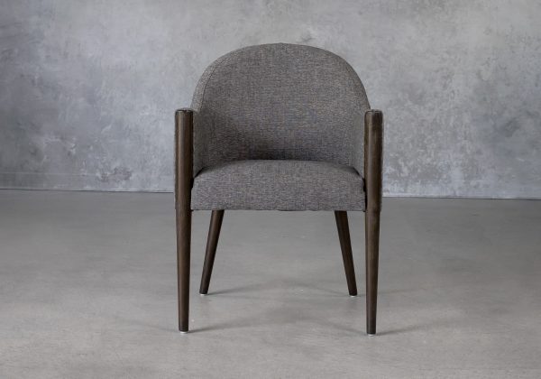 Raymond Dining Chair in Dark Grey (C293) Fabric with Nutmeg Legs, Front