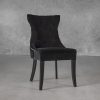 Serra Dining Chair in Black Velvet, Angle