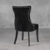 Serra Dining Chair in Black Velvet, Back