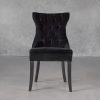 Serra Dining Chair in Black Velvet, Front