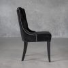 Serra Dining Chair in Black Velvet, Side