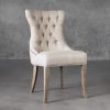 Serra Dining Chair in Cream Fabric, Angle