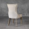 Serra Dining Chair in Cream Fabric, Back