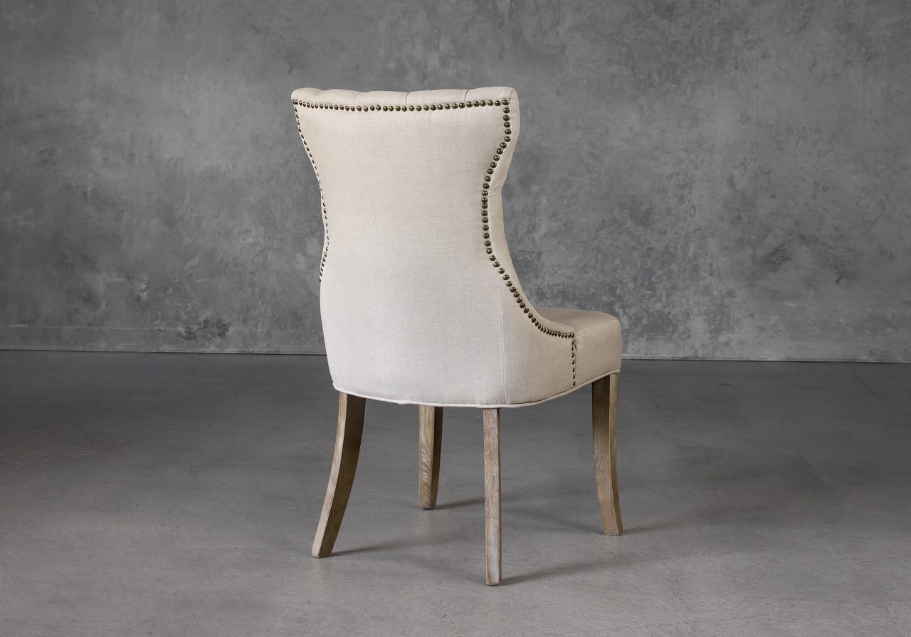 Serra Dining Chair in Cream Fabric, Back