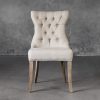 Serra Dining Chair in Cream Fabric, Front