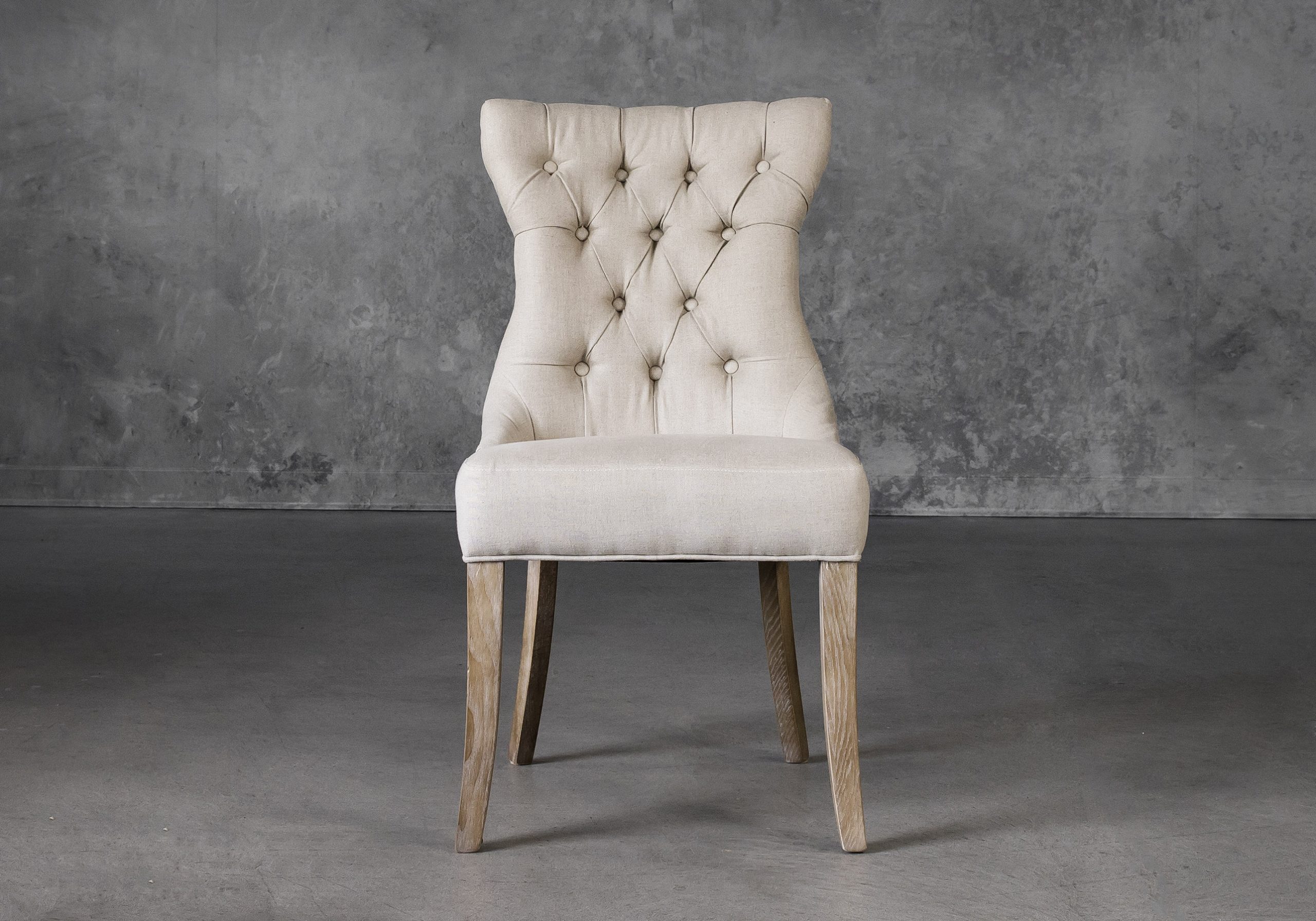 Serra Dining Chair Cream Fabric Front