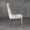 Serra Dining Chair in Cream Fabric, Side