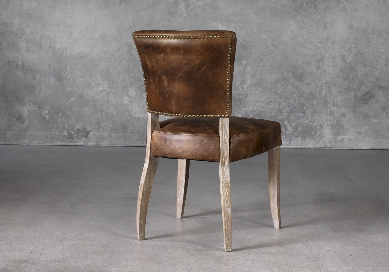 Sio Dining Chair in Brown (P438) Leather, Back