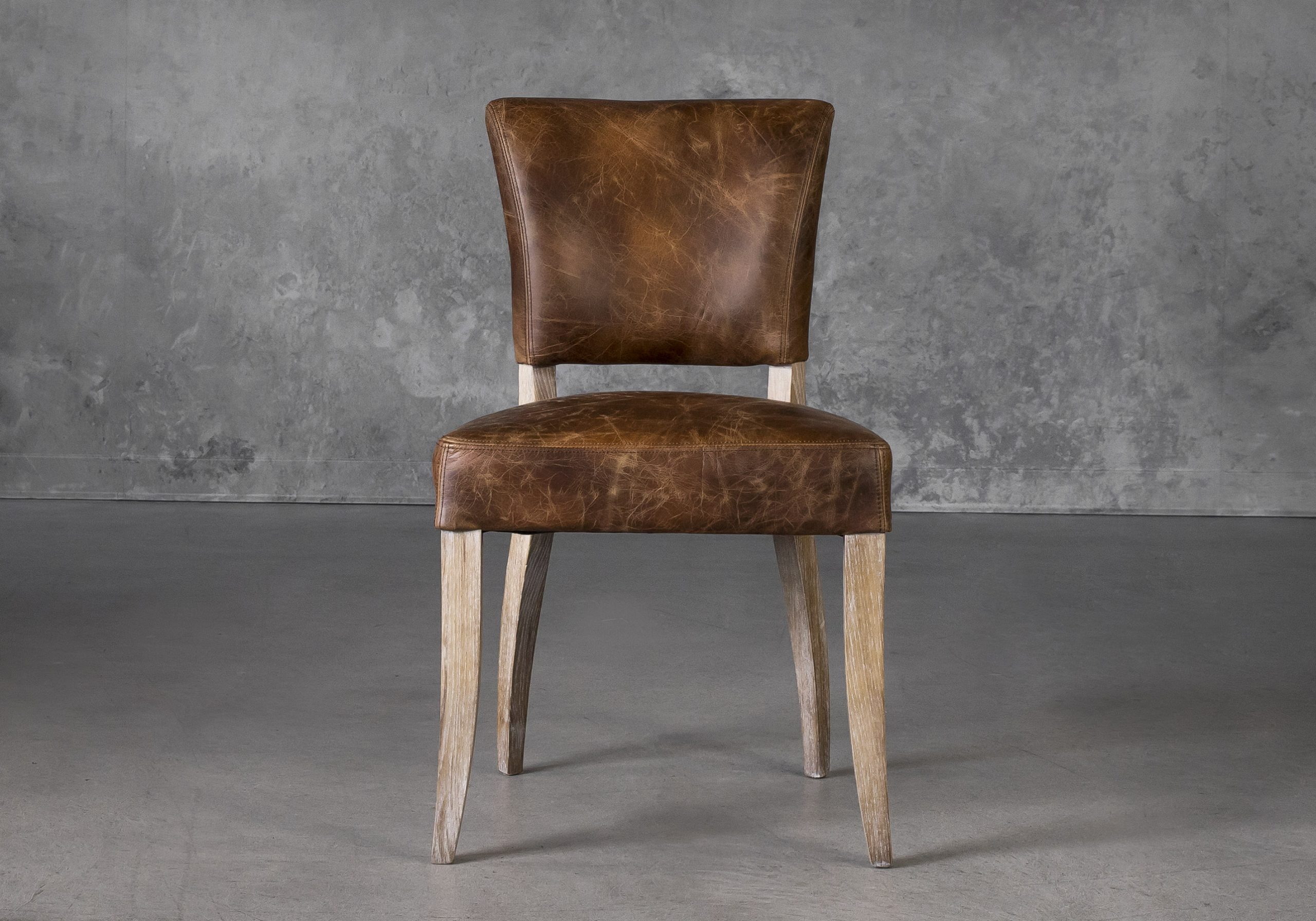 Sio Dining Chair Brown P438 Leather Front