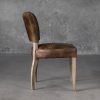 Sio Dining Chair in Brown (P438) Leather, Side