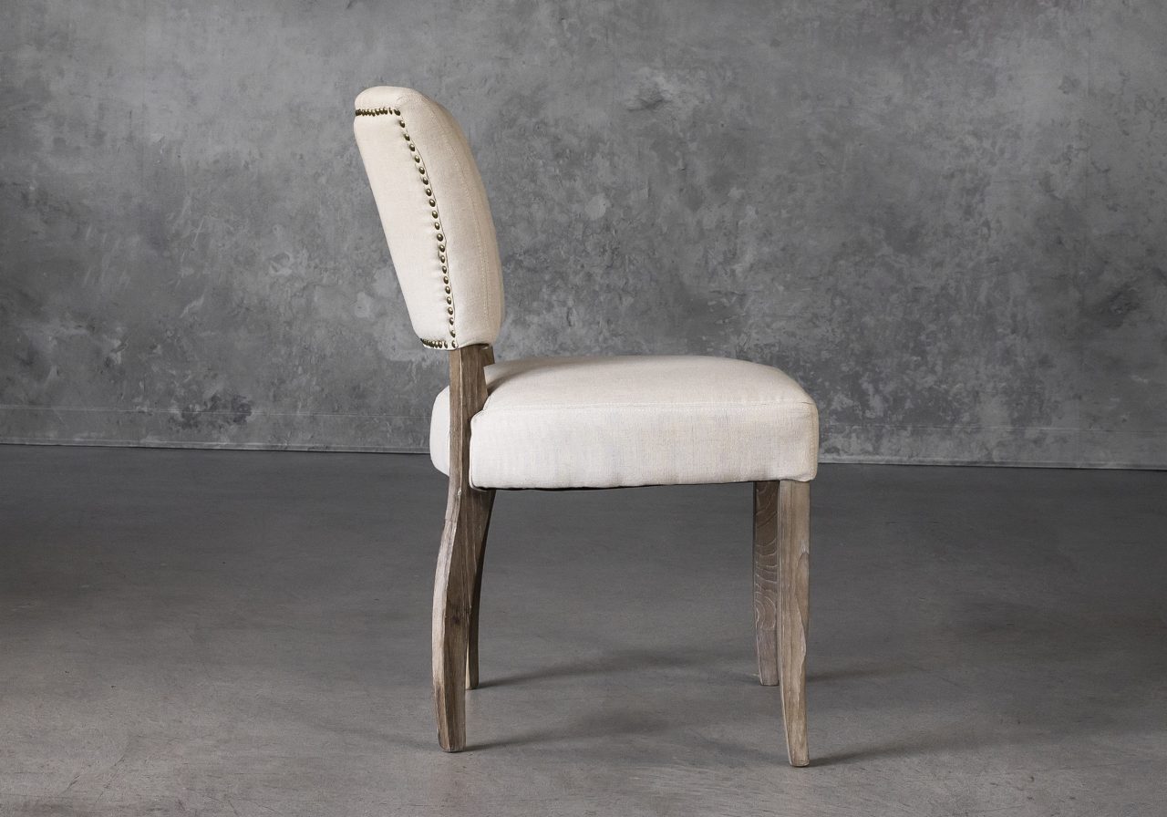 Sio Dining Chair in Cream (P810) Fabric, Side