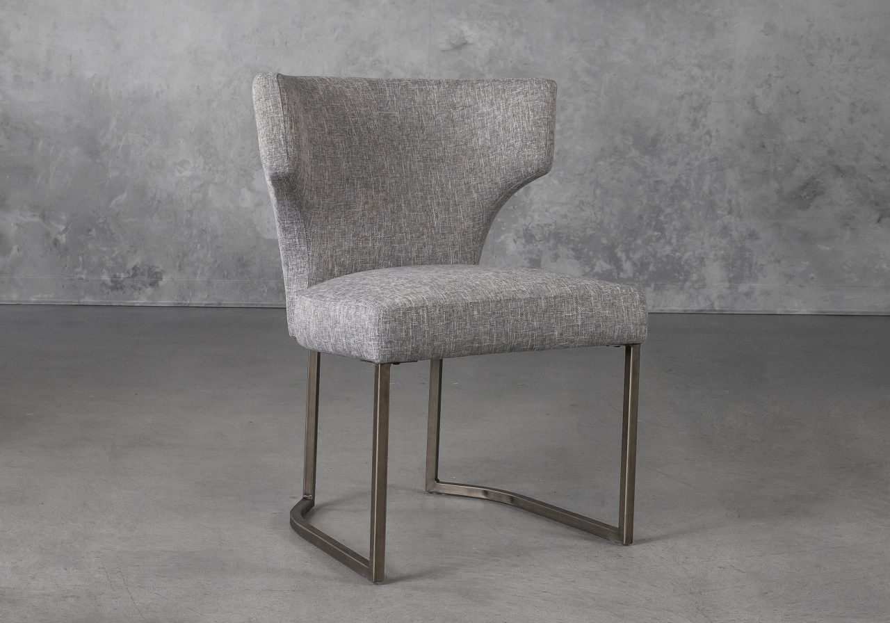 Thelma Dining Chair in Grey (B543) Fabric, Angle