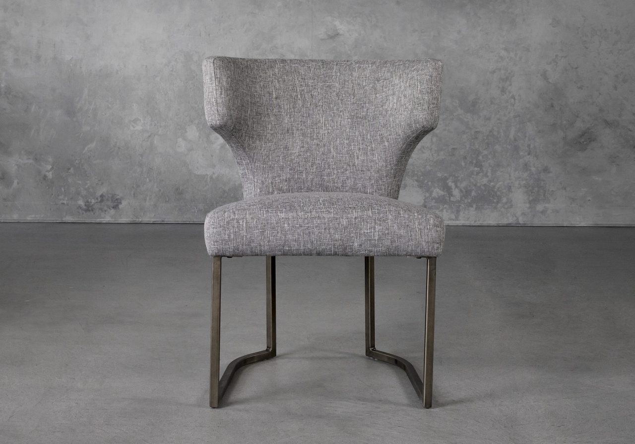 Thelma Dining Chair in Grey (B543) Fabric, Front
