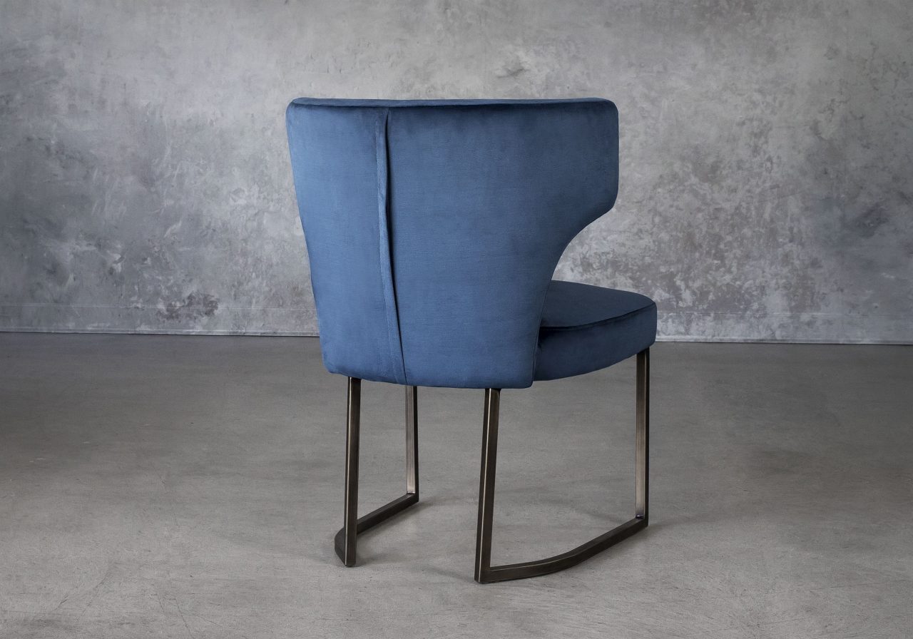 Thelma Teal Upholstered Dining Chair with Metal Legs Muse Merchant