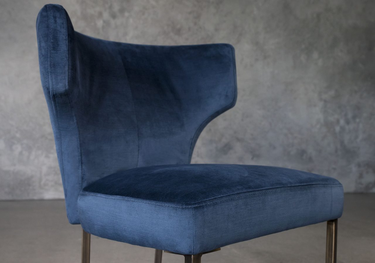 Thelma Dining Chair in Teal (C758) Fabric, Close Up