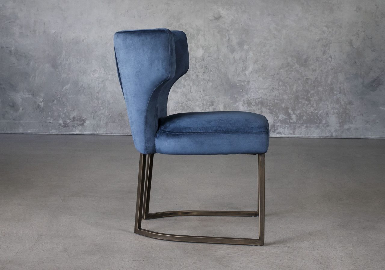 Thelma Dining Chair in Teal (C758) Fabric, Side