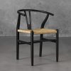 Wishbone Dining Chair in Black, Angle