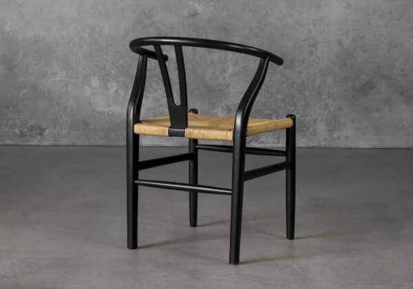 Wishbone Dining Chair in Black, Back