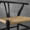 Wishbone Dining Chair in Black, Close Up