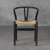 Wishbone Dining Chair in Black, Front