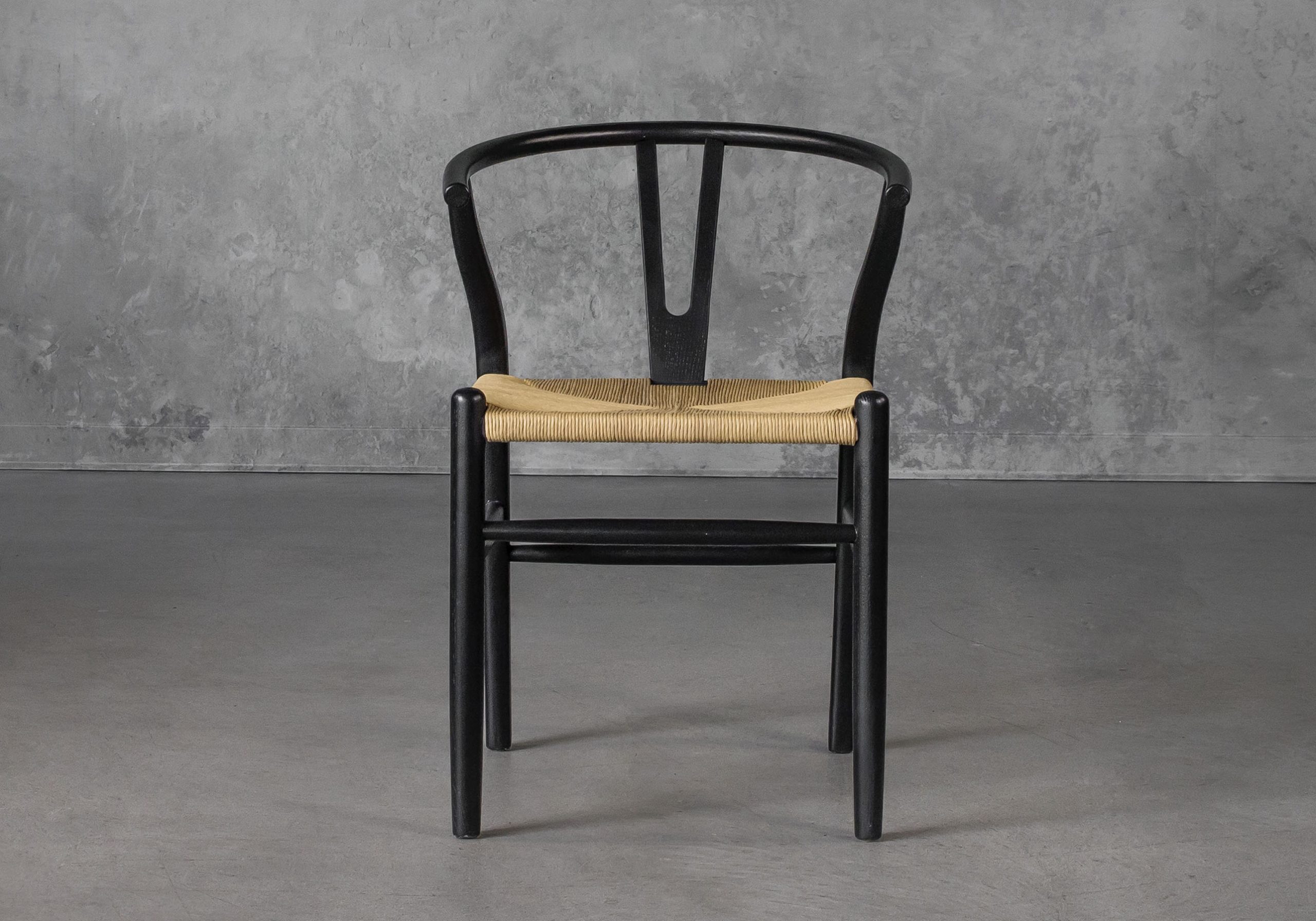 Wishbone Dining Chair Black Front
