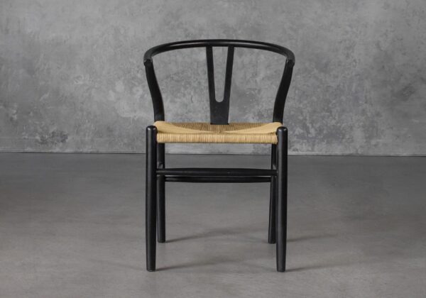 Wishbone Dining Chair Black Front