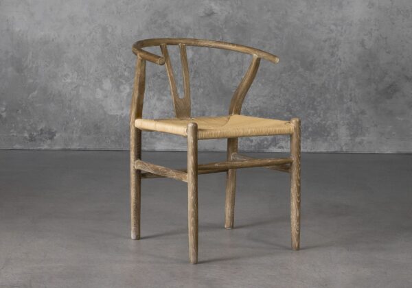 Wishbone Dining Chair in Reclaimed Wood, Angle
