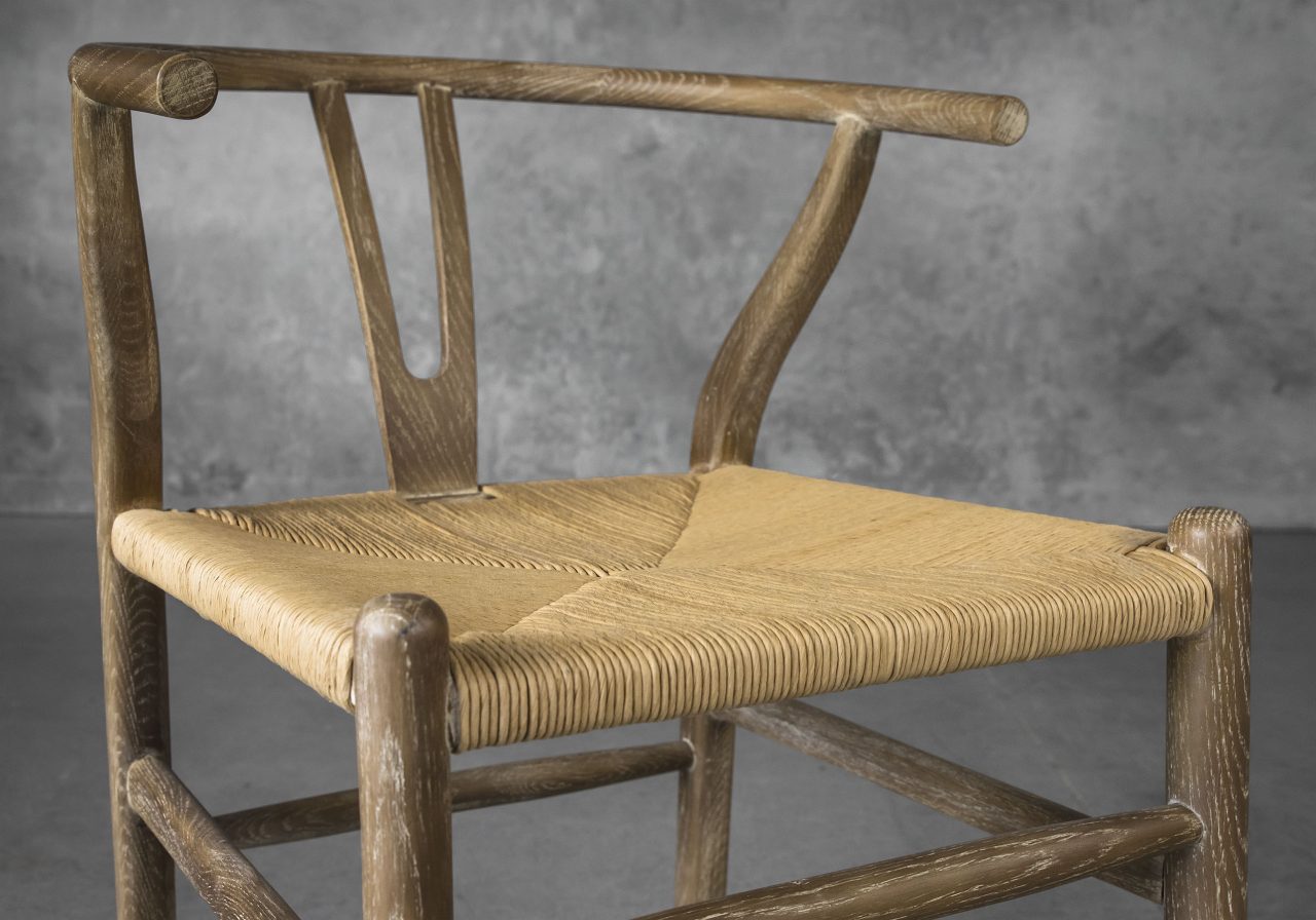 Wishbone Dining Chair in Reclaimed Wood, Close Up