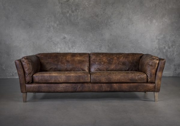 Aspect Sofa Brown Leather, Front