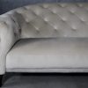 Ava Loveseat in Beige Fabric, Close Up