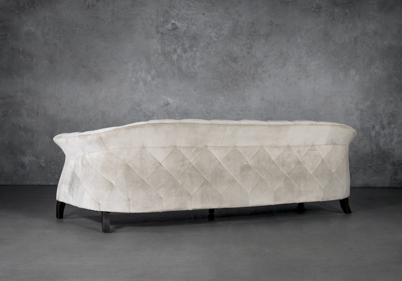 Ava Sofa in Beige Fabric, Back