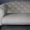 Ava Sofa in Beige Fabric, Close Up