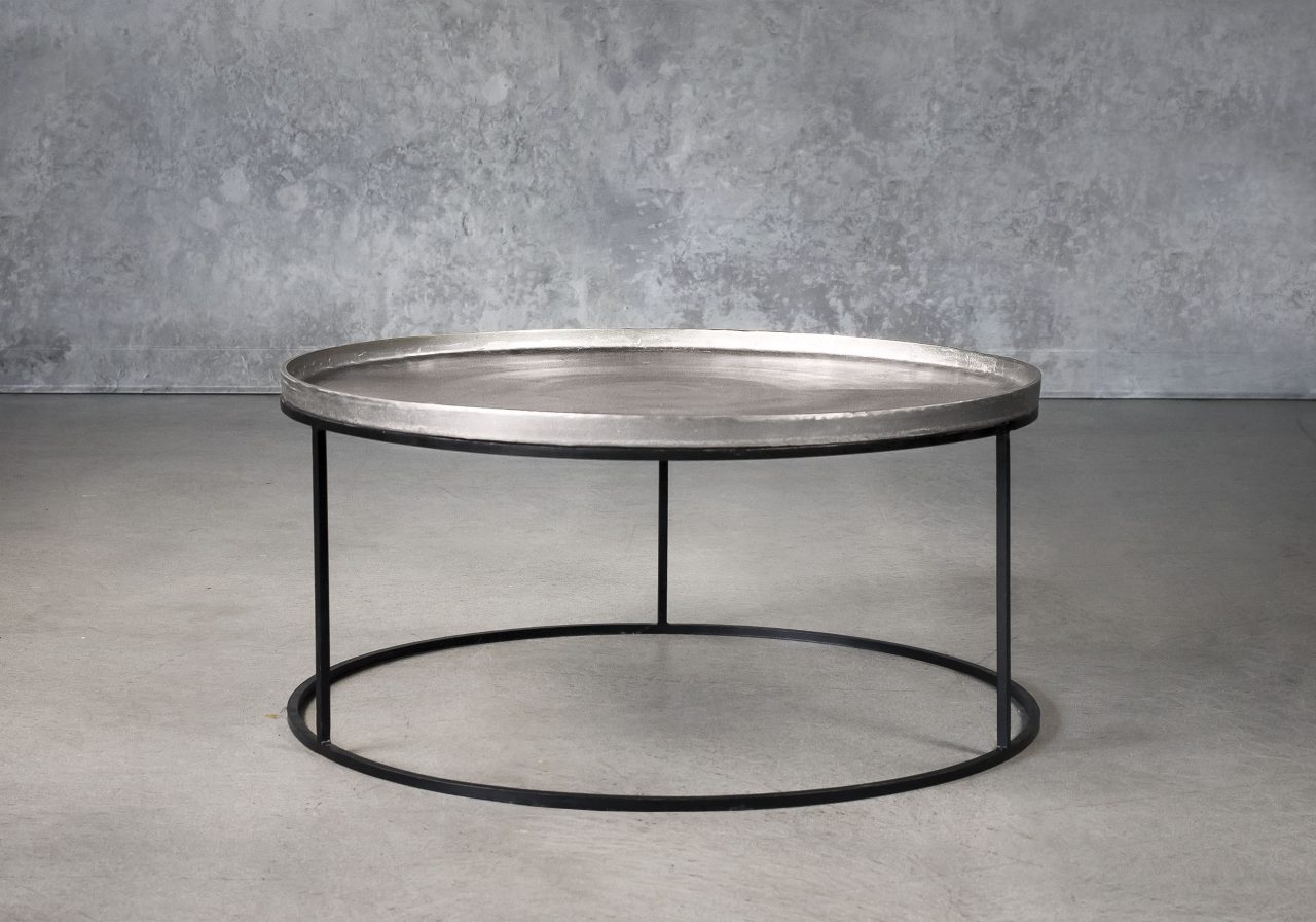 Bari Coffee Table in Nickle, Front