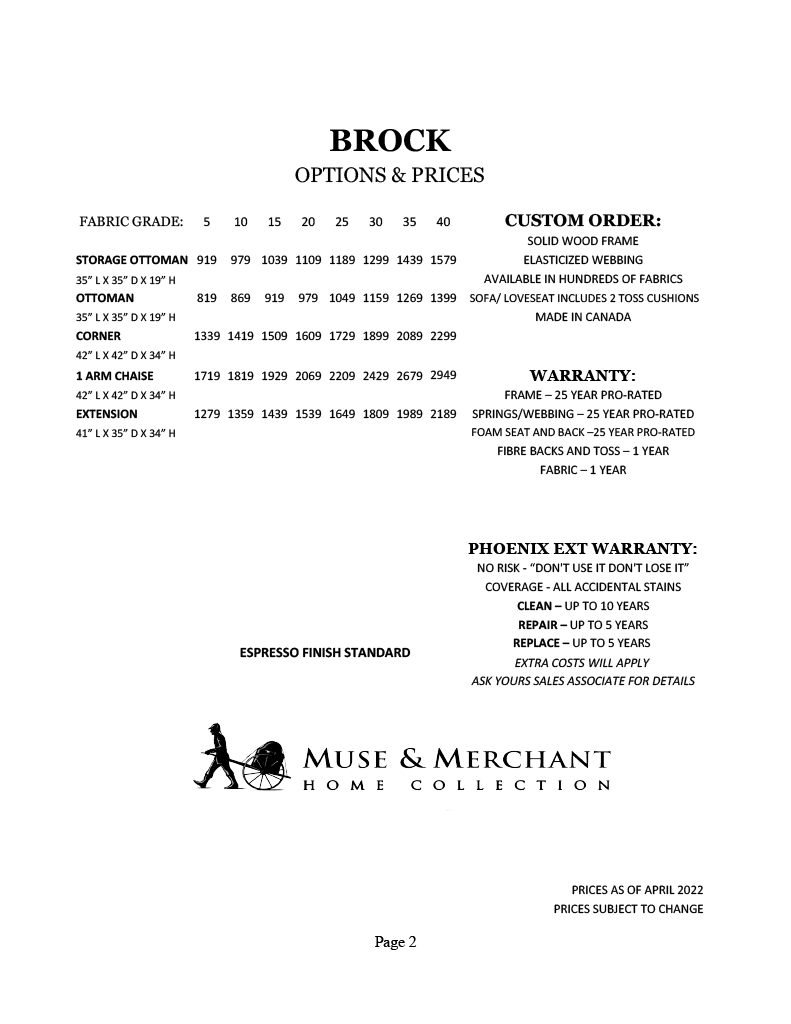 Brock Collection - Prices 2 Brock Collection - Prices 2