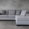 Brock Sectional in Silver Fabric, Front