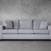 Brock Sectional in Silver Fabric, Front