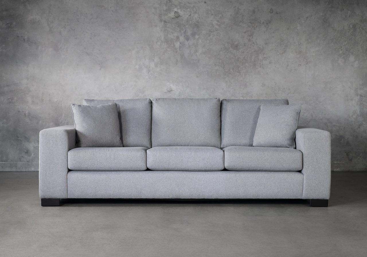 Brock Sectional in Silver Fabric, Front