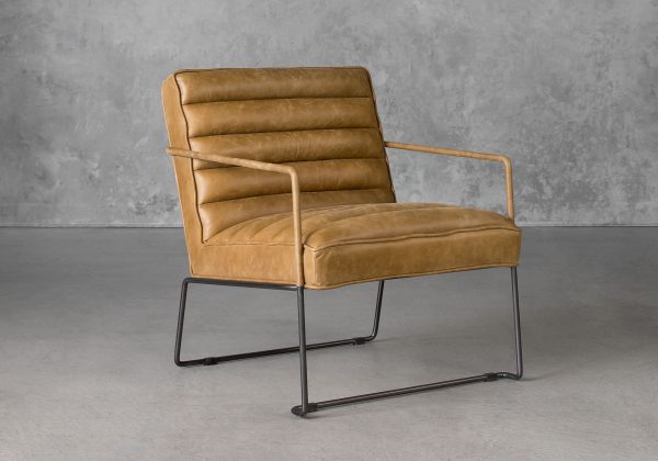 Brody Chair in Tan Leather, Angle Brody Chair in Tan Leather, Angle