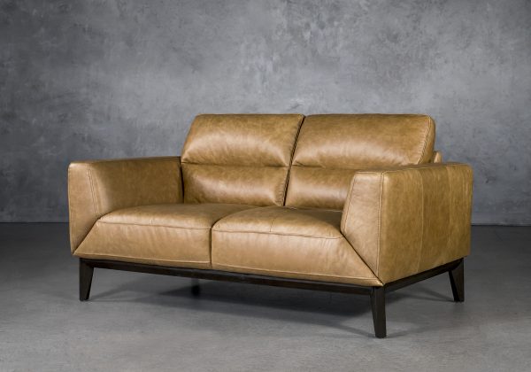 Doolin Loveseat in Camel Leather, Angle Doolin Loveseat in Camel Leather, Angle