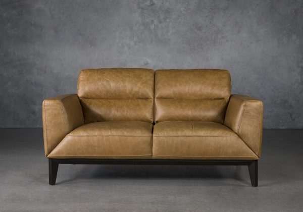 Doolin Loveseat in Camel Leather, Front