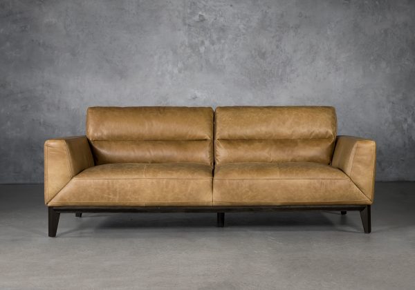 Doolin Sofa in Camel Leather, Front