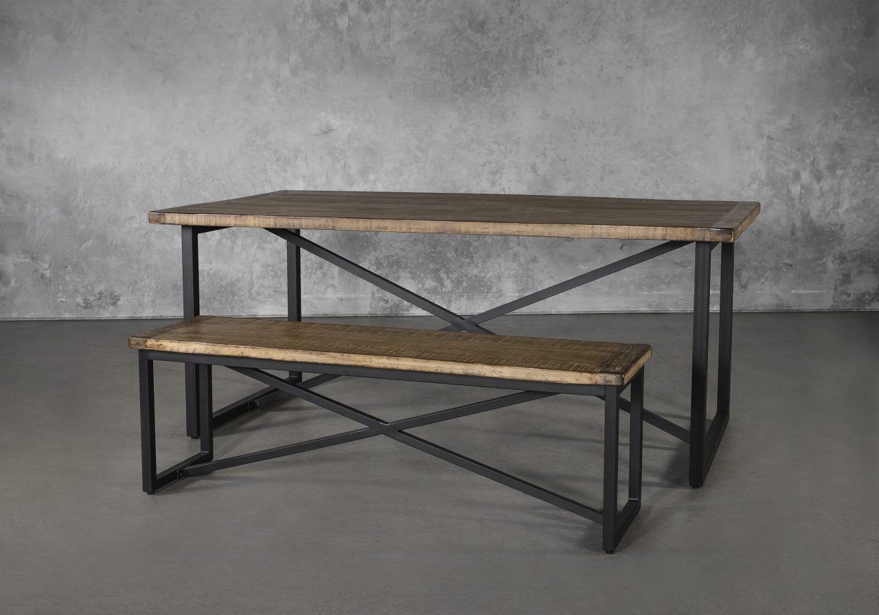 Fran Dining Table, Angle with Bench
