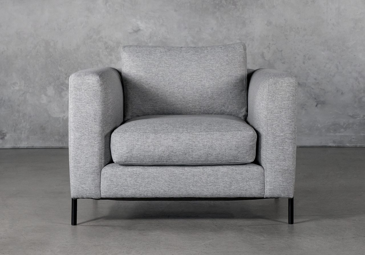 Gerald Chair in Grey Fabric, Front