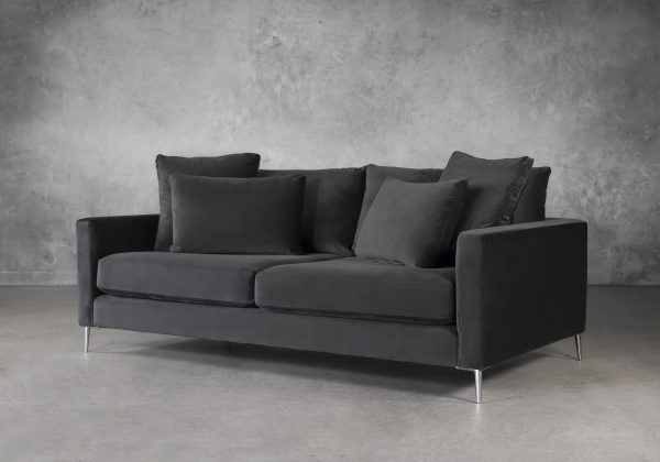 Invidia Sofa in Grey Fabric, Angle