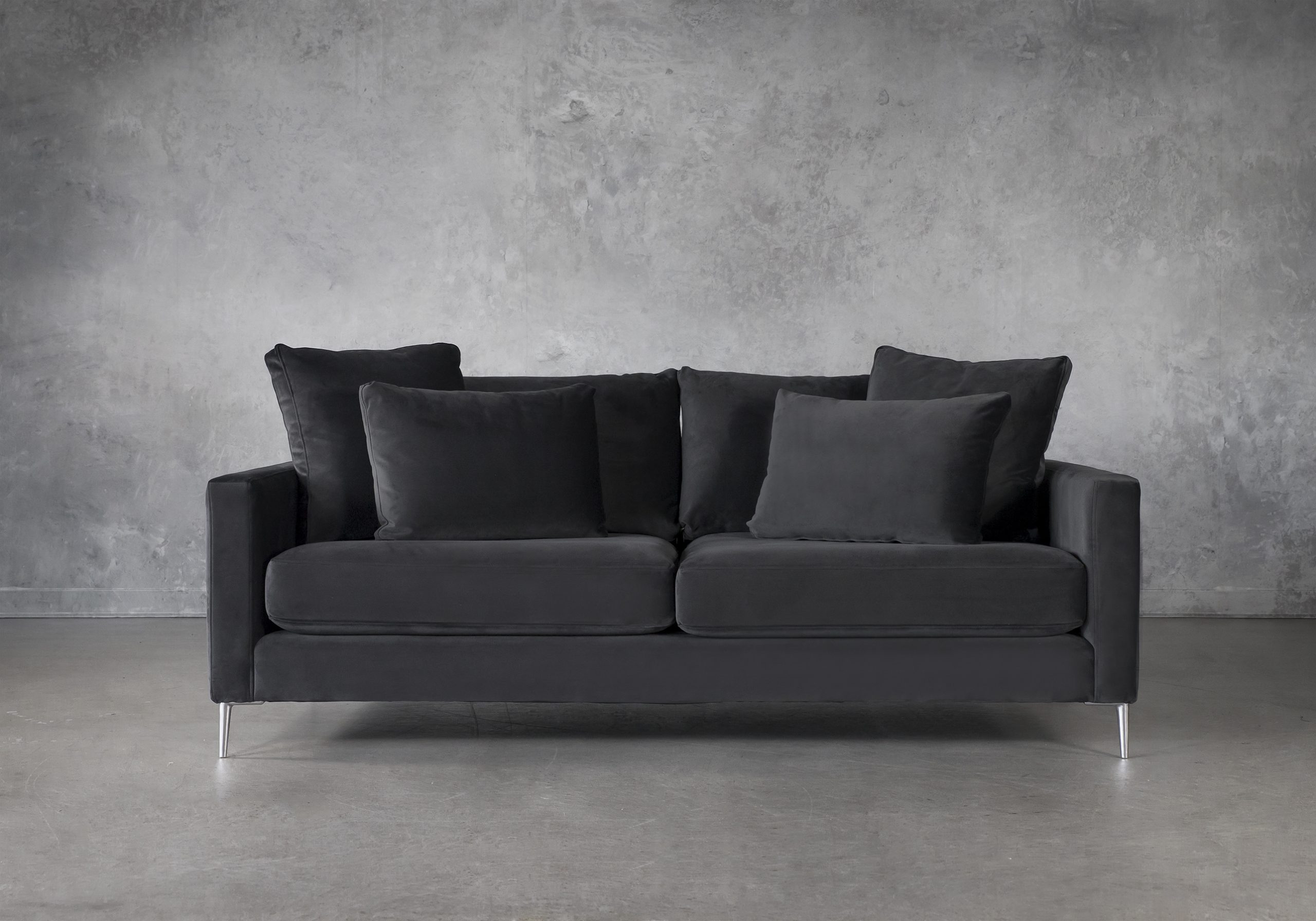 Invidia Sofa in Grey Fabric, Front