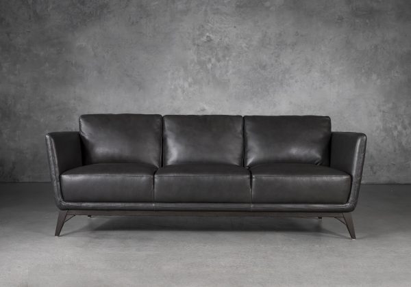 Leo Sofa in Charcoal Leather, Front