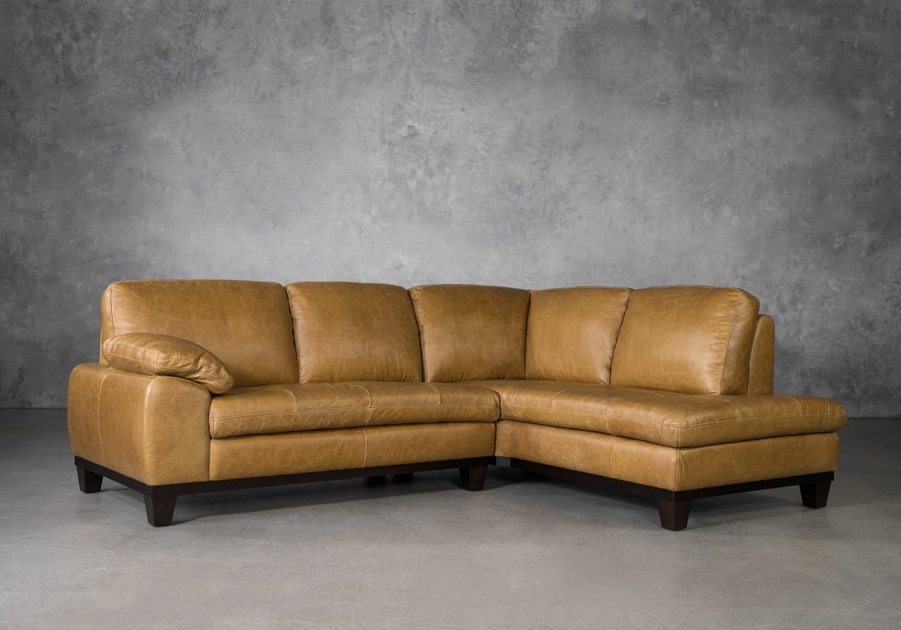 Logan Sectional SR in Camel Leather, Angle