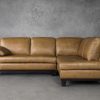 Logan Sectional SR in Camel Leather, Front